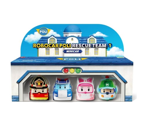 POLI MRT-760 Robocar Poli Kasabanın Kurtarma Araçları 4lü Set