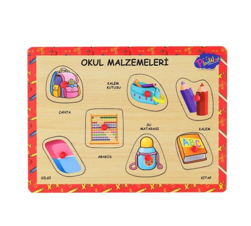 ONY-196-197 Ahşap Tutmalı Okul Malzemeleri