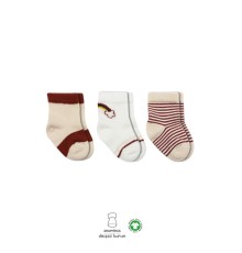 3'Lü Penye Rainbow Soket Çorap BS10113 Kiremit