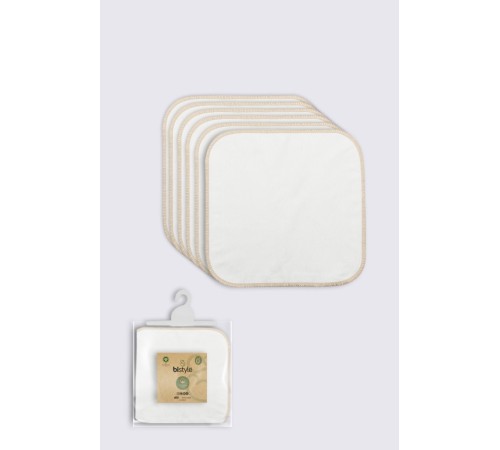 Organik 28x28 6'Lı Penye Mendil 90103 Ekru