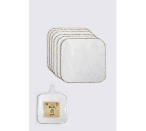 Organik 28x28 6'Lı Havlu Mendil 90105 Ekru