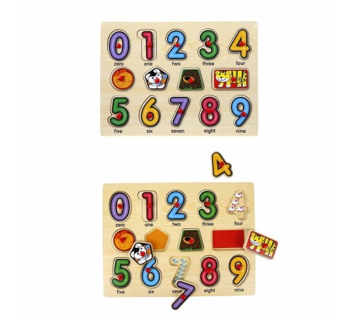 130444 Ahşap Raptiyeli Puzzle Saat