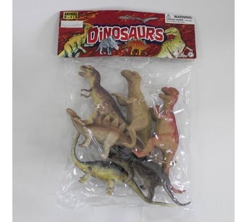 SH-9001-Vardem Poşetli 6Pcs 8 İnch Çiftlik Hayvan ve Dinozor Set