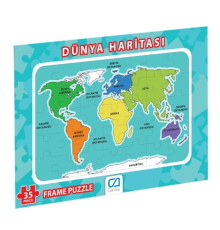 Dünya Haritası Frame Puzzle 35 Parça