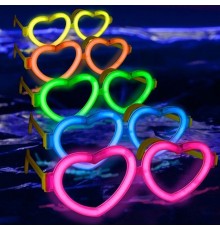 Glow Kalpli Fosforlu Gözlük 6’lı Renkli Set – Neon Parti