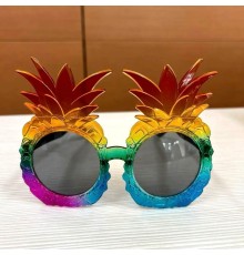 Tropikal Ananas Tasarımlı Renkli Hawaii Parti Gözlüğü