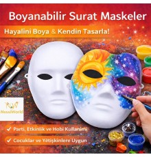 Boyanabilir Surat Model Maske – Lastikli | Kendin Tasarla