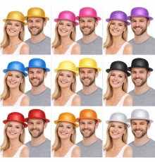 Simli Melon Şapka 9’lu Set - 9 Renk Parti ve Kostüm Şapkası