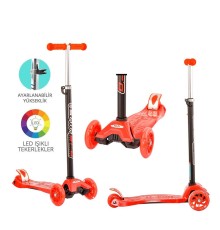 Torutoys Kırmızı Twist Işıklı Scooter Kırmızı