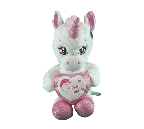 63019 Peluş 60 cm Kalpli Boynuzlu At