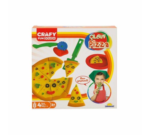 Crafy Çılgın Pizza Oyun Hamuru Seti 200 g 10 Parça