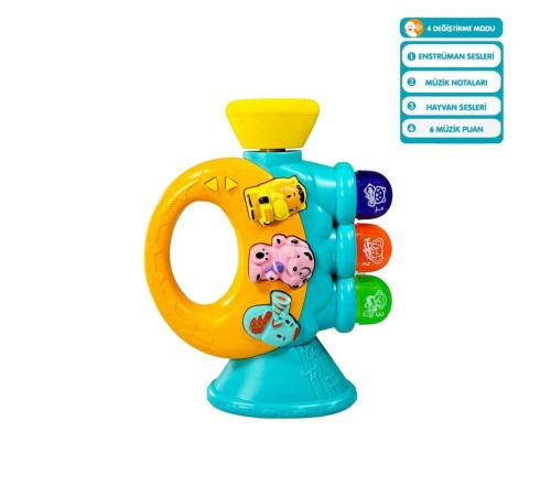 JLG-855-38A IŞIKLI VE MÜZİKLİ TROMPET BEBEK -VRD