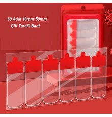 60 Parça Kolay Açılır Güçlü Çift Taraflı Bant 18mm*50mm
