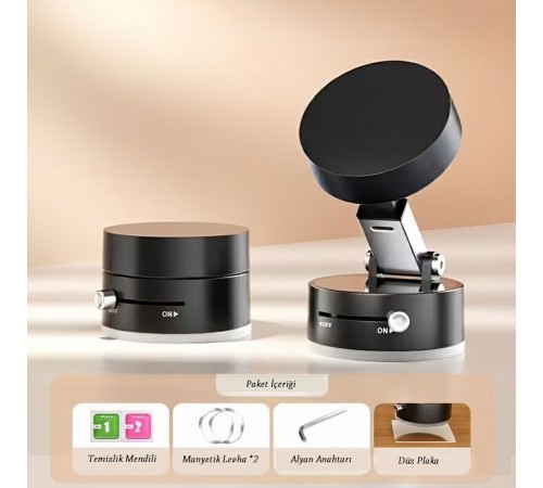Mıknatıslı Katlanabilir Telefon Tutucu - Torpido ve Cam Uyumlu