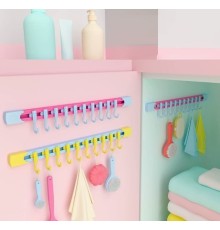 10 Kancalı Raylı Mutfak ve Banyo Düzenleyici Askı 30 cm