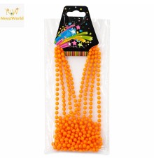 Neon Turuncu Boncuk Kolye 80 cm – Retro 80’ler 90’lar Parti Aksesuarı
