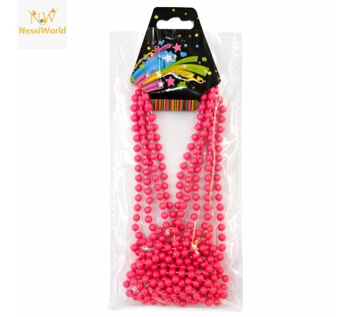Neon Pembe Boncuk Kolye 80 cm – Retro 80’ler 90’lar Parti Aksesuarı
