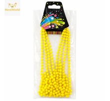 Neon Sarı Boncuk Kolye 80 cm – Retro 80’ler 90’lar Parti Aksesuarı