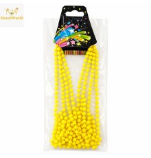 Neon Sarı Boncuk Kolye 80 cm – Retro 80’ler 90’lar Parti Aksesuarı