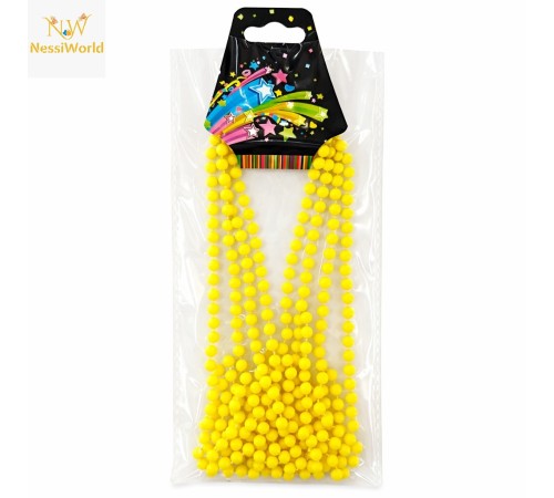 Neon Sarı Boncuk Kolye 80 cm – Retro 80’ler 90’lar Parti Aksesuarı