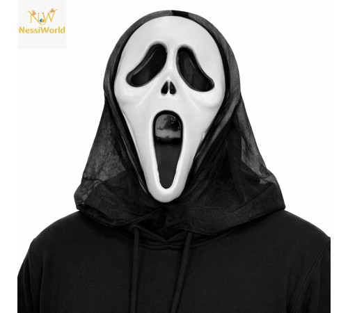 Kapşonlu Çığlık Maskesi Scream Maskesi - Hayalet Maskesi 33x21 cm