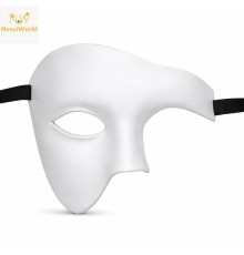Beyaz Yarım Erkek Maske – Phantom Parti & Balo Maskesi