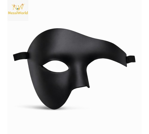Siyah Yarım Erkek Maske – Phantom Parti & Balo Maskesi