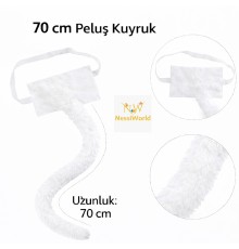 Beyaz Peluş Kuyruk Şekil Verilebilir 70 cm