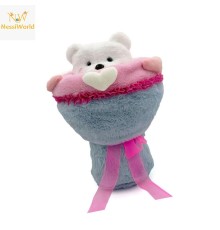 Sevgi Buketi Peluş Ayıcıklı Peluş Çiçek Buketi 40 cm