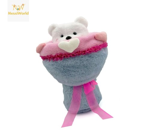Sevgi Buketi Peluş Ayıcıklı Peluş Çiçek Buketi 40 cm