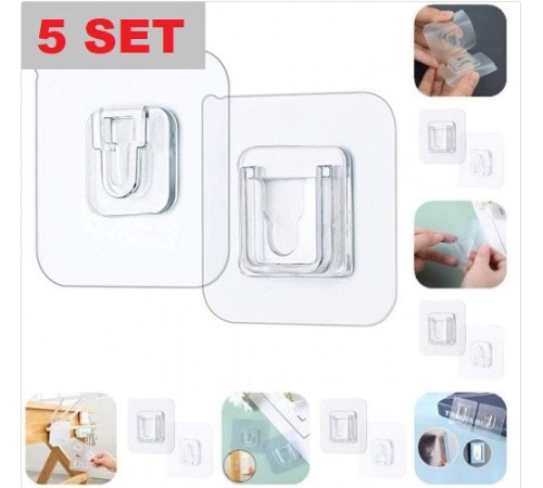 Geçmeli Klips Eşya Sabitleme Askısı 5 SET