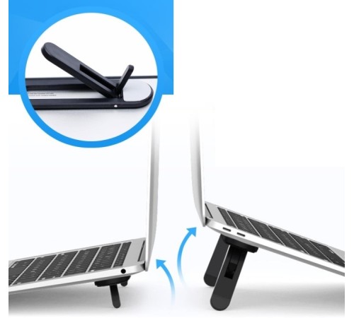 2 Kademeli Katlanabilir ve Yapışkanlı Laptop Standı Siyah