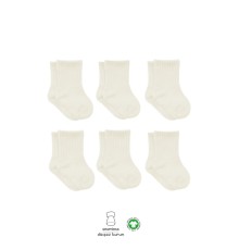 6'Lı Basic Penye Soket Çorap 10101 Ekru