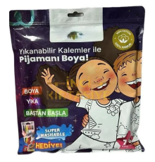 Kalem Hediyeli Boyanabilir Pijama 7-8 Yaş