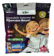 Kalem Hediyeli Boyanabilir Pijama 6-7 Yaş