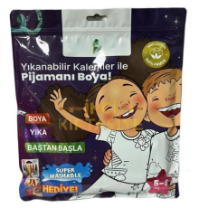 Kalem Hediyeli Boyanabilir Pijama 5-6 Yaş