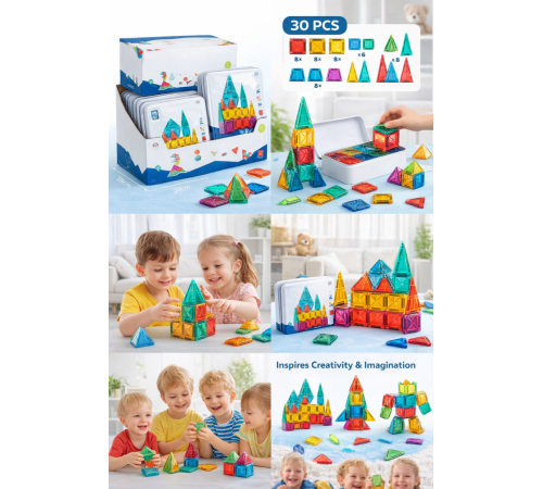 3.75CM Mini Blok Metal Kutu 24 Parça