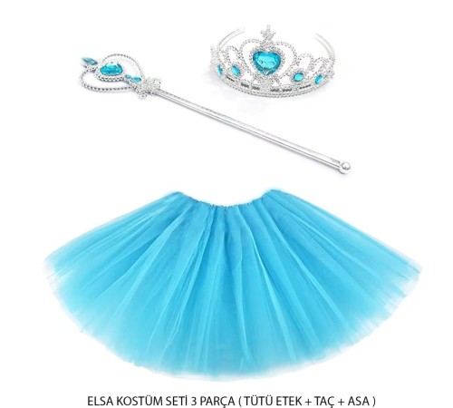 Kostüm Seti 3 Parça (Tütü Etek + Taç + Asa )