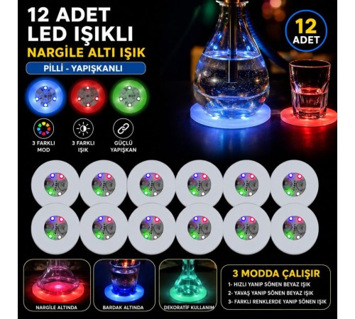 Nargile Altı Işık 12’li Set