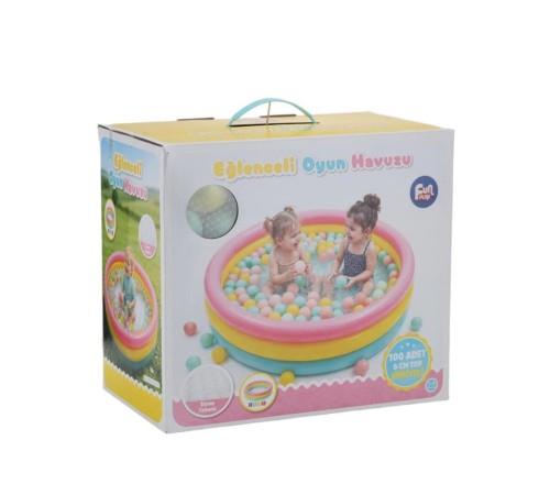 ER-520 FUN PLAY 85CM HAVUZ ÜÇ RENKLİ İÇİNDE 100 ADET 6CM TOPLU