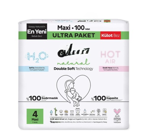 Natural Double Soft Külot Bez Ultra Paket 4 Beden 100 Adet