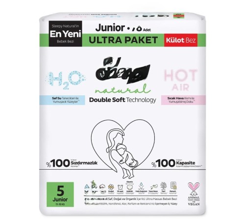 Natural Double Soft Külot Bez Ultra Paket 5 Beden 78 Adet