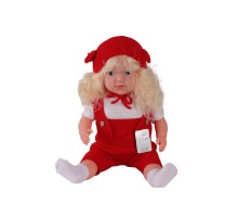 5214 60 CM TRİKOLU TULUMLU SAÇLI BÜYÜK BEBEK