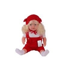 5214 60 CM TRİKOLU TULUMLU SAÇLI BÜYÜK BEBEK
