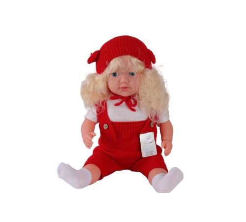5214 60 CM TRİKOLU TULUMLU SAÇLI BÜYÜK BEBEK