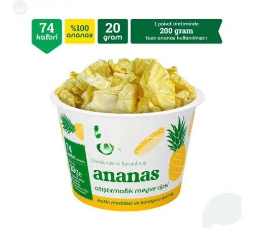 Ananas Atıştırmalık Meyve Cipsi 20gr