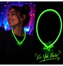 Glow Yıldız Kolye Neon Fosforlu Işıklı Kolye Yeşil Renk