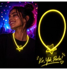 Glow Yıldız Kolye Neon Fosforlu Işıklı Kolye Sarı Renk