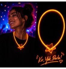 Glow Yıldız Kolye Neon Fosforlu Işıklı Kolye Turuncu Renk