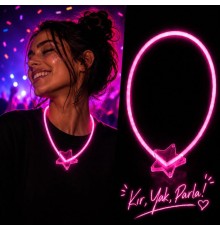 Glow Yıldız Kolye Neon Fosforlu Işıklı Kolye Pembe Renk